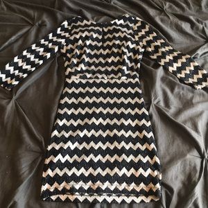 Black and silver mini dress